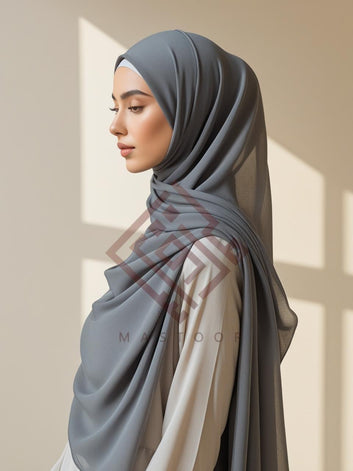 Georgette Scarfs - Gunmetal Grey